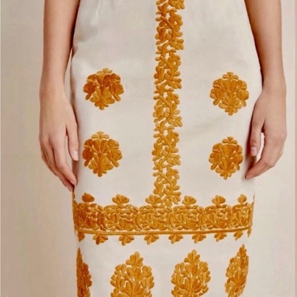 New Anthropologie cotton embroidered winter skirt - Picture 2 of 7